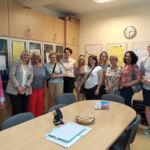 Wspólne zdjęcie pracowników Multimedialnej Pracowni Nauki Języków Obcych z przedstawicielami UJK w Kielcach oraz Uniwersytetu w Białymstoku.